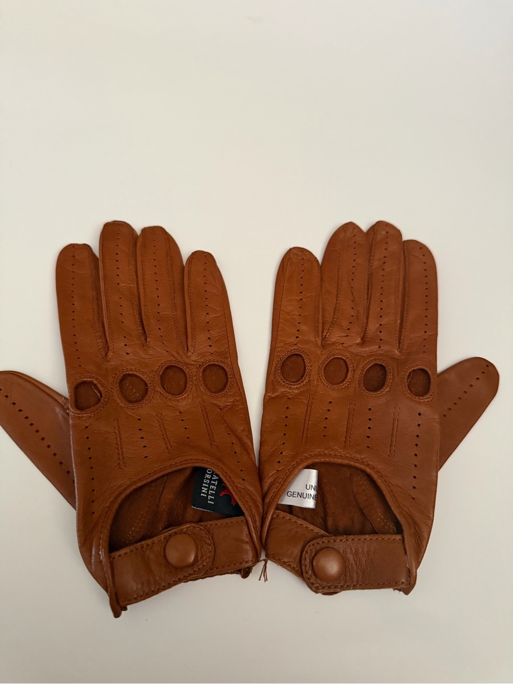 Fratelli Orsini Soft Leather Driving Gloves Brown Made In Italy Women’s 6.5 NWOT